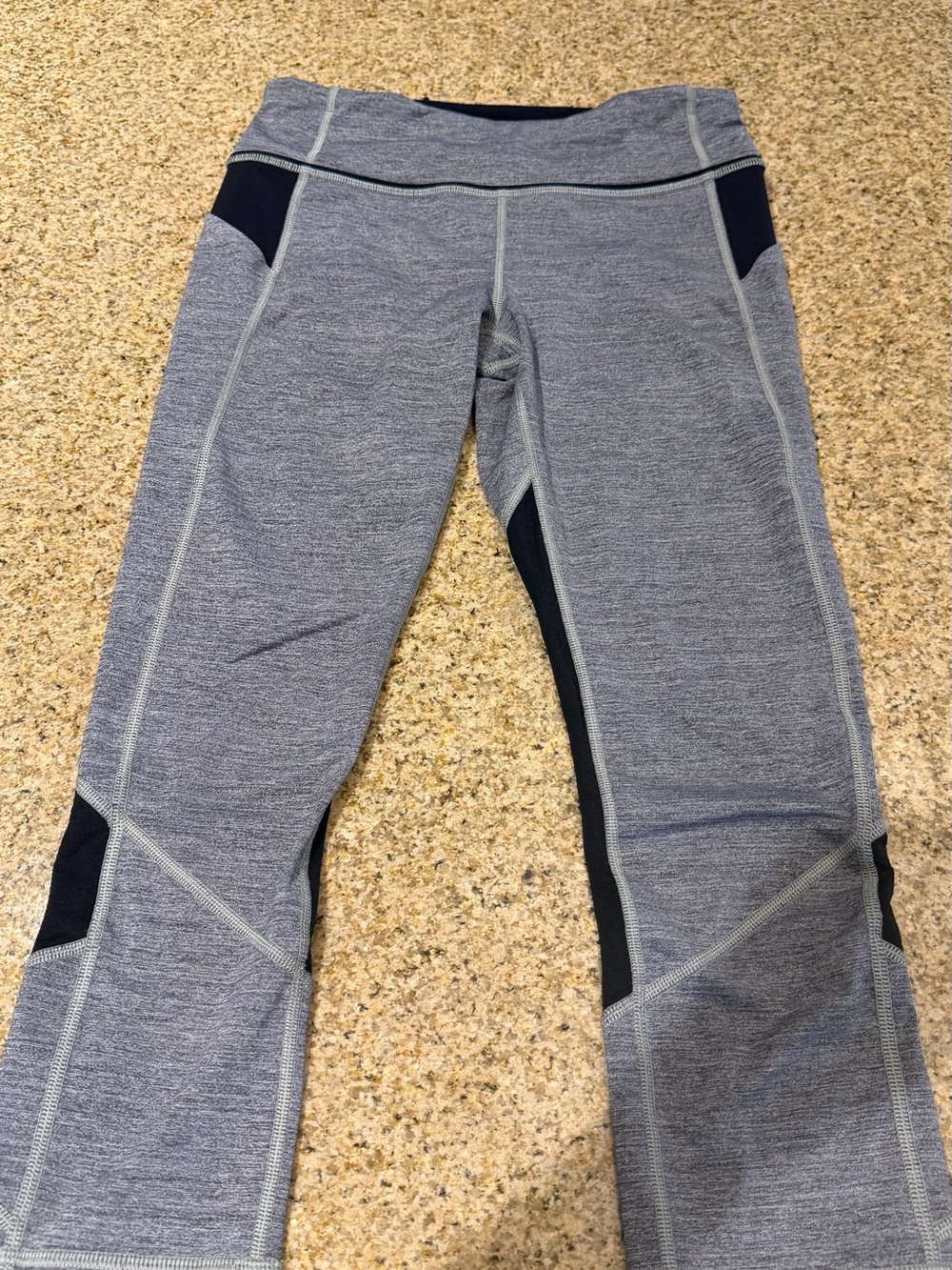 lululemon athletica Heather Gray Leggings with Black Panels